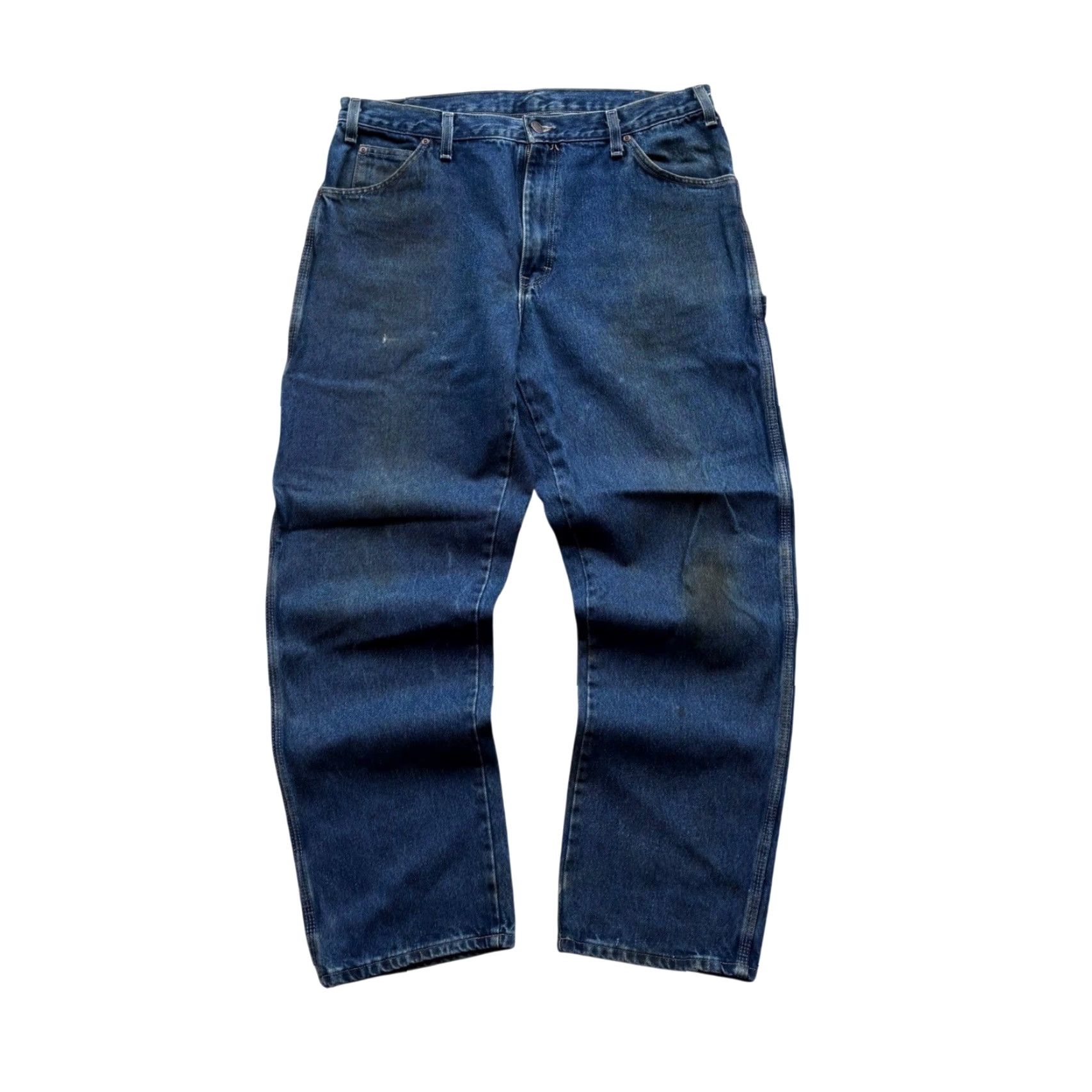 Dickies VINTAGE Dickies Relaxed Fit Carpenter Jeans Dark Wash Mens 36x32 Denim Workwear 5-Pocket Design, Cargo Pocket, Button, Zip, 90s Mens Jeans Size US 36 / EU 52 - 2 Thumbnail