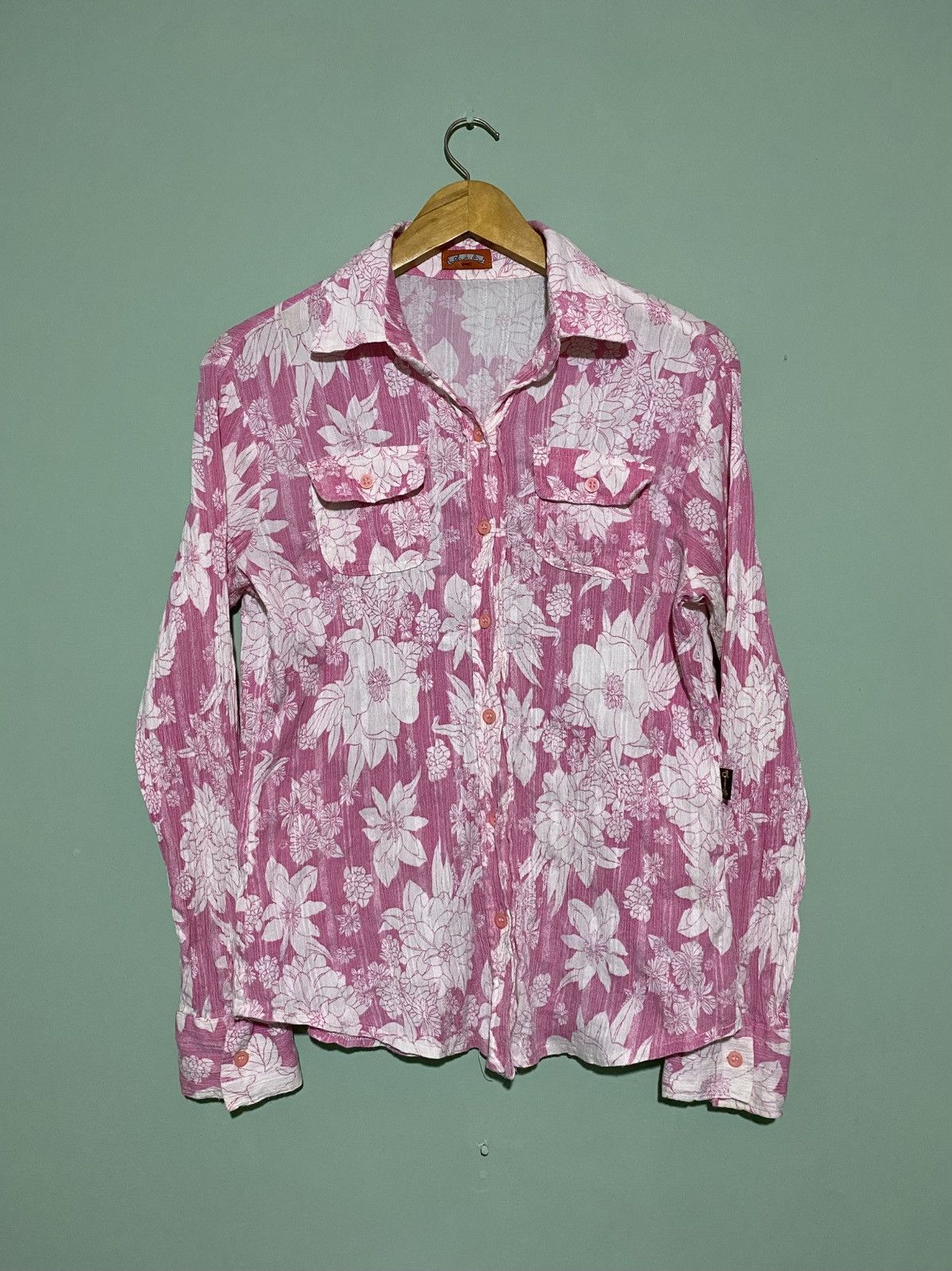 Japanese Brand D.I.A SPEC PLEATS FLORAL BUTTON SHIRT Size ONE SIZE - 1 Thumbnail