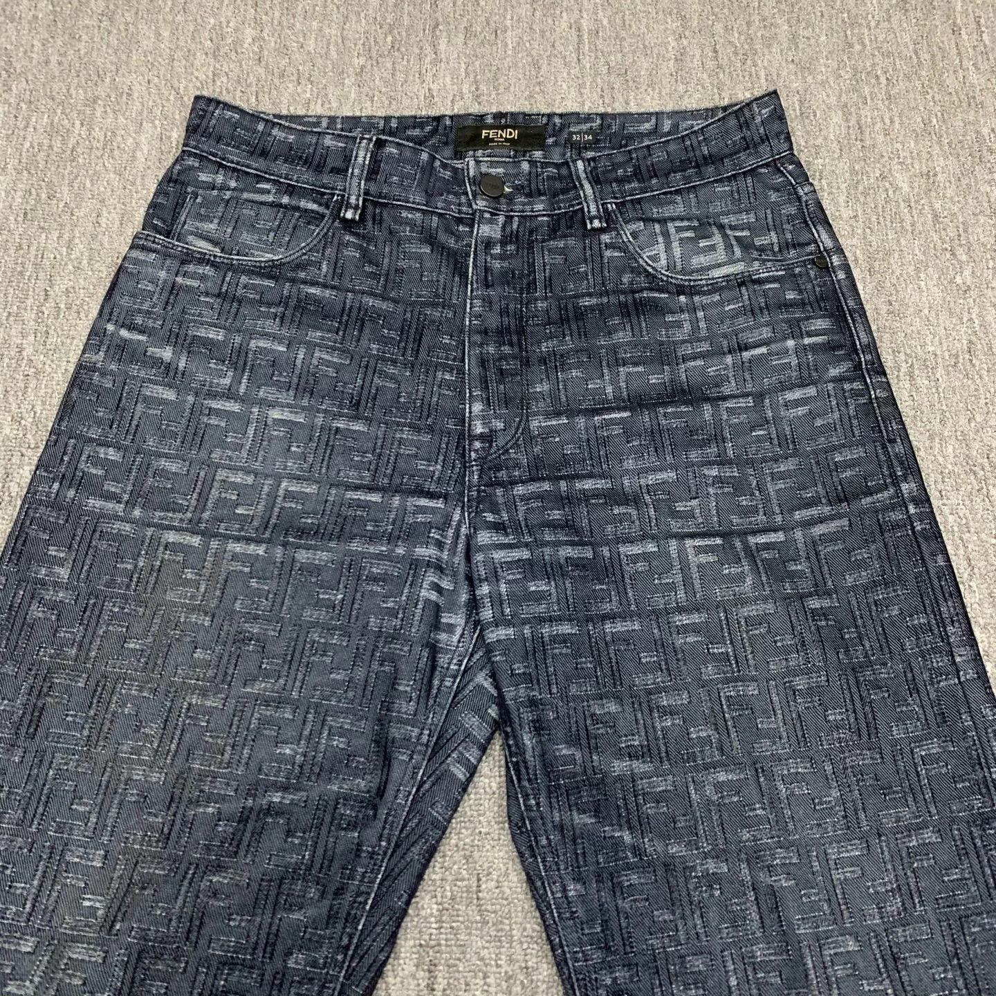 Fendi FENDI blue FF all over flocked jeans 32W 95 New Size US 32 / EU 48 - 6 Thumbnail