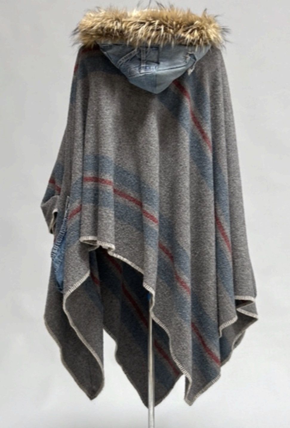 Greg Lauren 🚨1 of 1 FW 17 Blanket Denim Poncho w/ Vintage Denim Hood Size US L / EU 52-54 / 3 - 7 Thumbnail