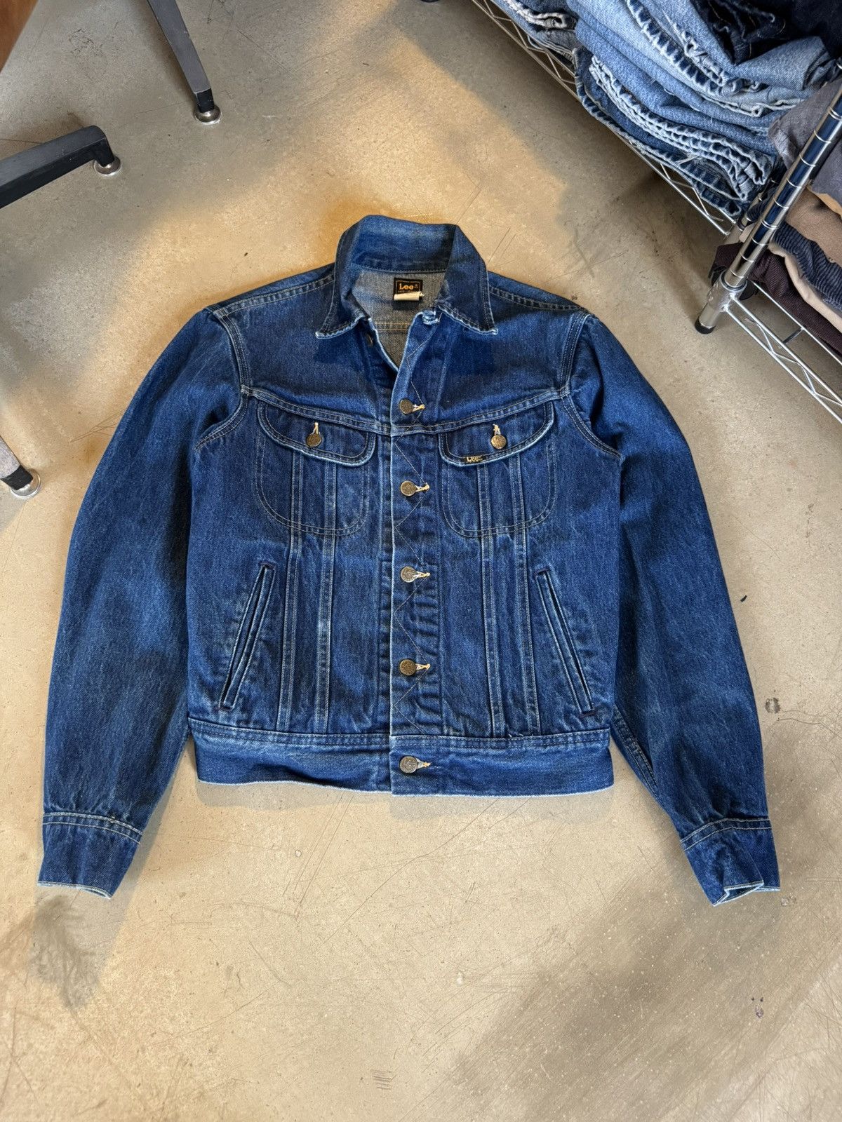 Lee × Vintage Vintage 70’s Lee Denim Trucker Graduation Jacket Size US S / EU 44-46 / 1 - 1 Thumbnail