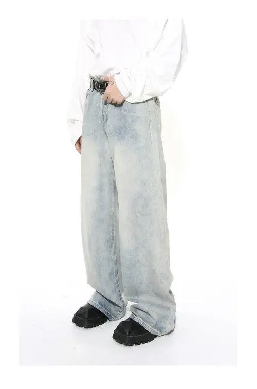 Other Washed light blue straight distressed jeans Size US 32 / EU 48 - 3 Thumbnail