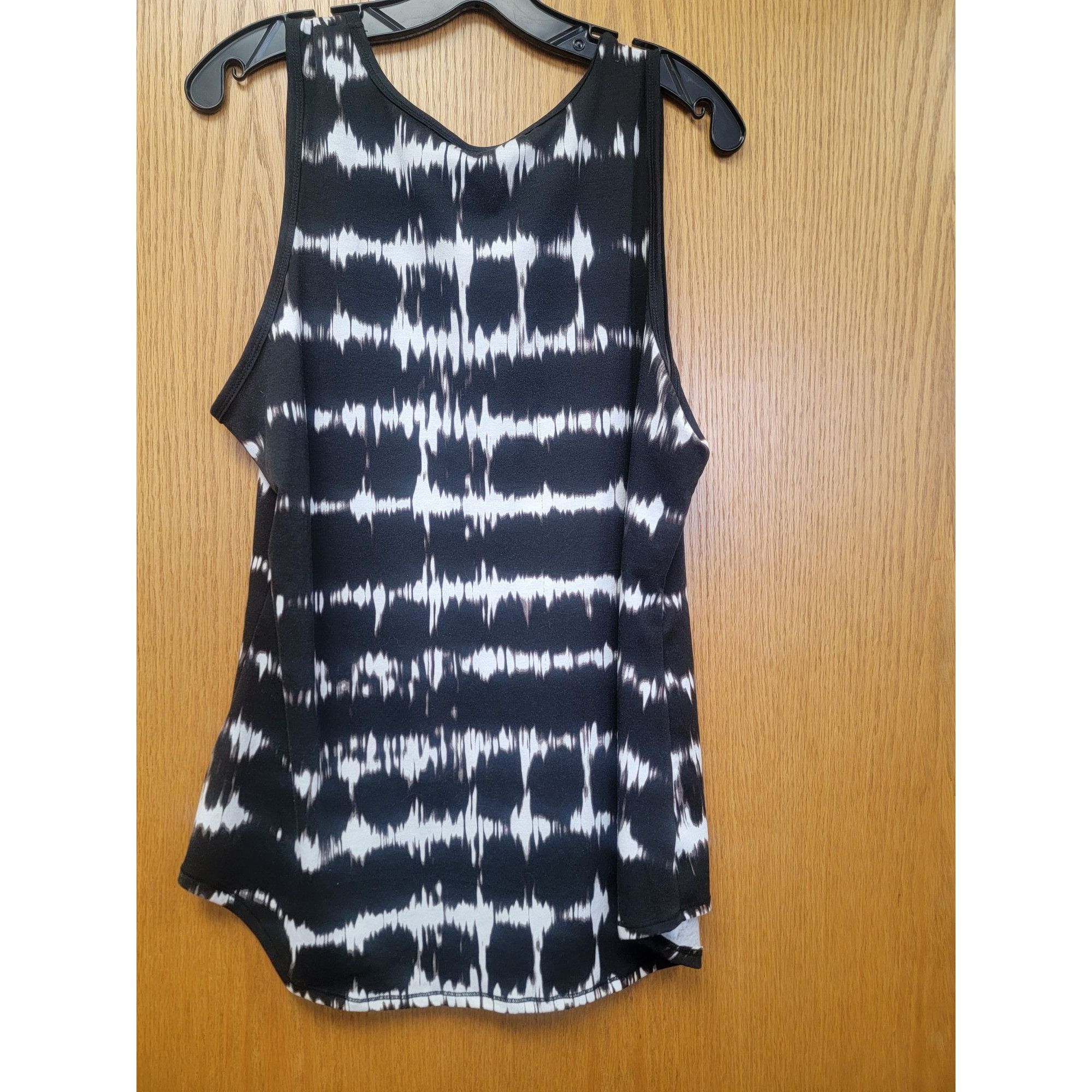 Other Womens Black & White Sleeveless Tie-Dye Tank Top 3XL Size 3XL / US 20-22 - 3 Thumbnail