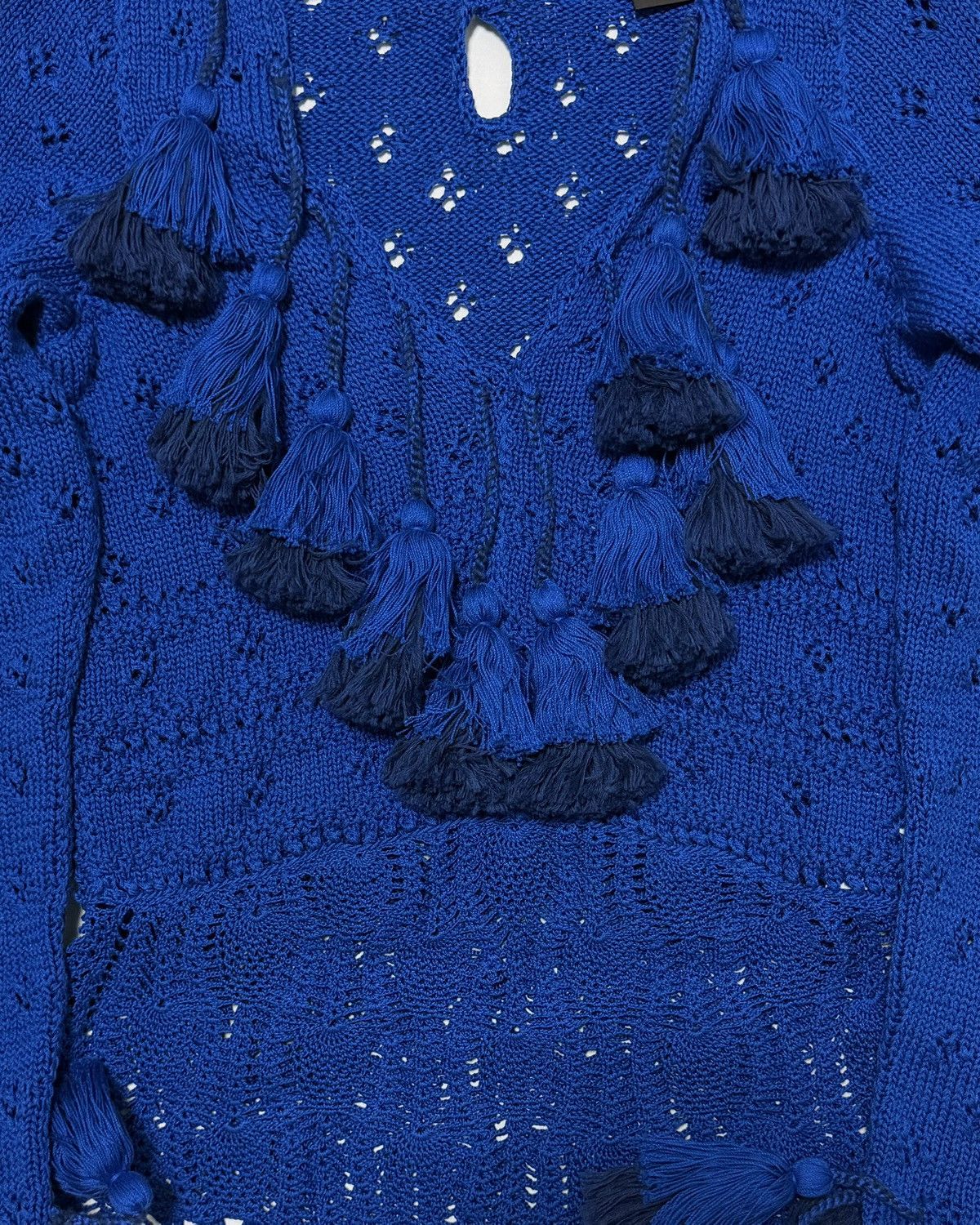 Loewe LOEWE Spring Summer 2019 Tassel-Trim Pointelle Knit Sweater Size M / US 6-8 / IT 42-44 - 3 Thumbnail