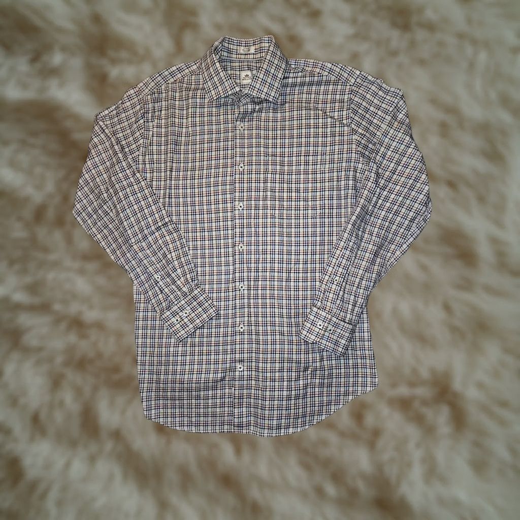 Peter Millar Peter Millar Button-Up Shirt Men's Large Long Sleeve Glen Plaid Retro Workwear Size US L / EU 52-54 / 3 - 1 Thumbnail