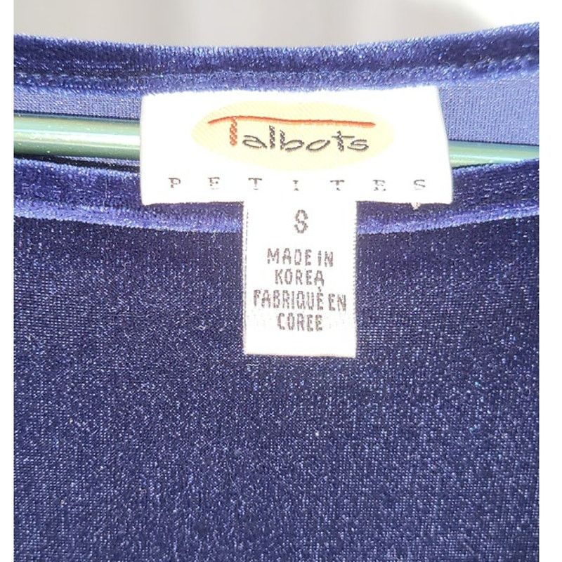 Robert Talbott Talbots Navy Blue Velour Knee Length Dress Long Sleeve Small Size S / US 4 / IT 40 - 4 Thumbnail