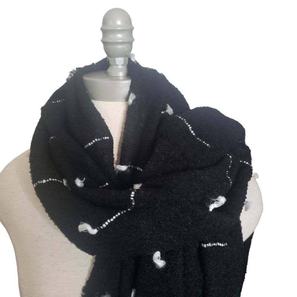 Designer CT825 J. Crew NWT Black and White Lightweight Shawl/Wrap Size ONE SIZE - 2 Thumbnail