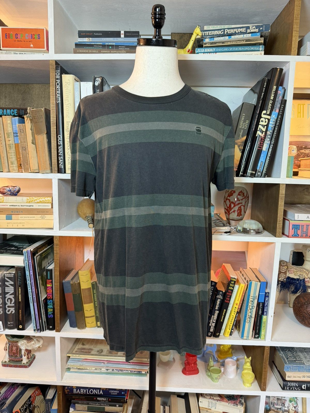 G-Star G-Star Raw green striped t-shirt Size US L / EU 52-54 / 3 - 1 Thumbnail