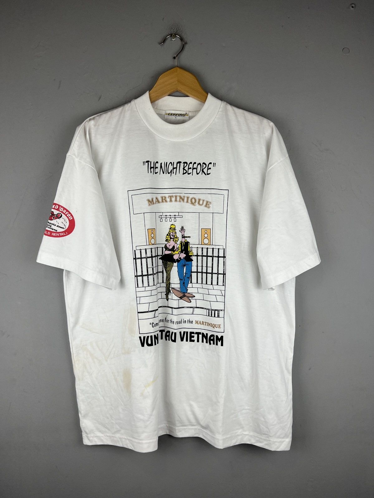 Vintage Vintage 80s Humor Vietnam Sex Big logo T Shirt y2k Size US XL / EU 56 / 4 - 1 Thumbnail