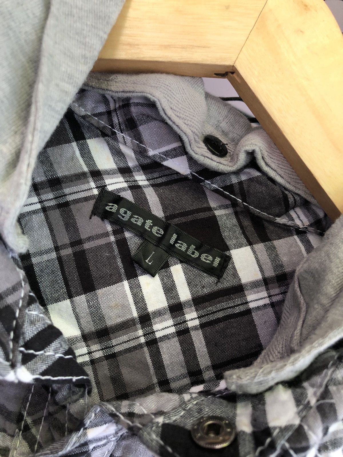 Beauty Beast × If Six Was Nine × Japanese Brand JAPANESE AGATE LABEL PLAID BUTTON SHIRT WITH HOODIE LGBSTYLE Size US L / EU 52-54 / 3 - 8 Thumbnail