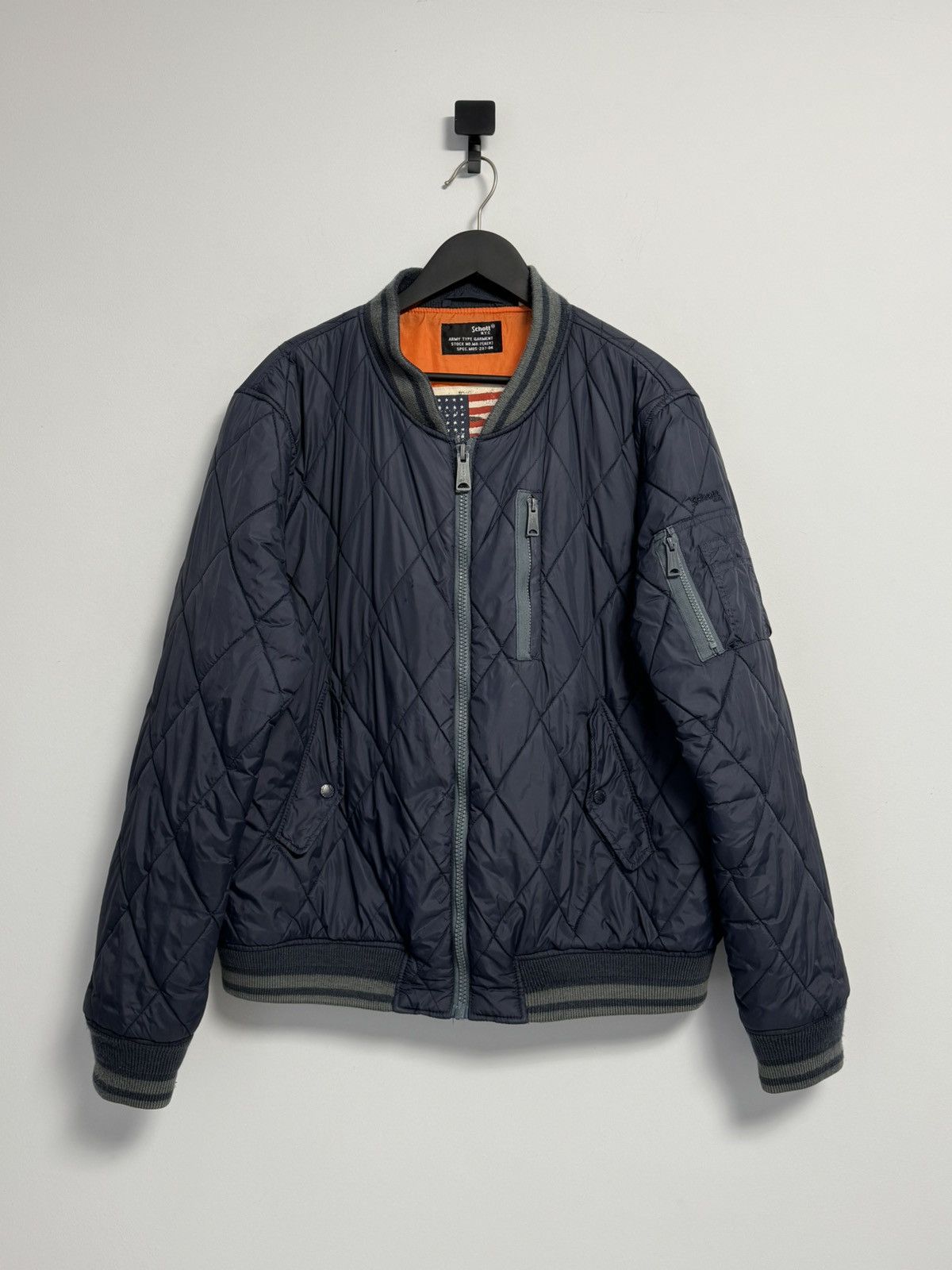 Schott Vintage Schott MA-1 Bomber NYC American College USA RARE Size US XXL / EU 58 / 5 - 1 Thumbnail