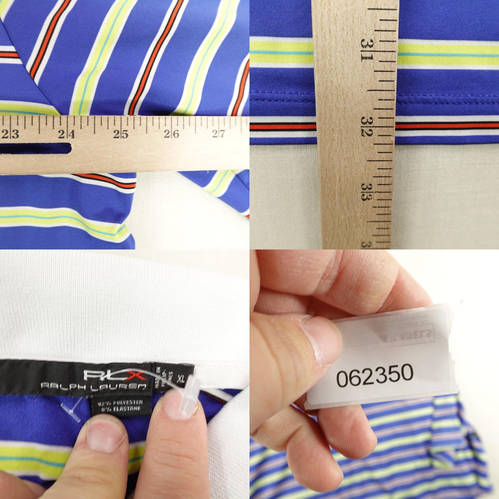 Polo Ralph Lauren RLX Ralph Lauren Polo Shirt Mens XL Blue Striped Golf Performance Toscana Logo Size US XL / EU 56 / 4 - 8 Thumbnail
