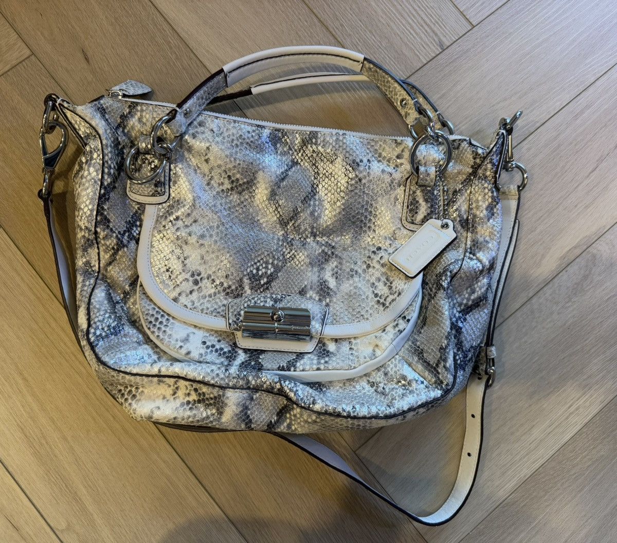 RARE Coach online Kristen Hobo Bag Python Print 14770