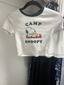 Aeropostale White Aeropostale Camp Snoopy shirt Size M / US 6-8 / IT 42-44 - 2 Thumbnail
