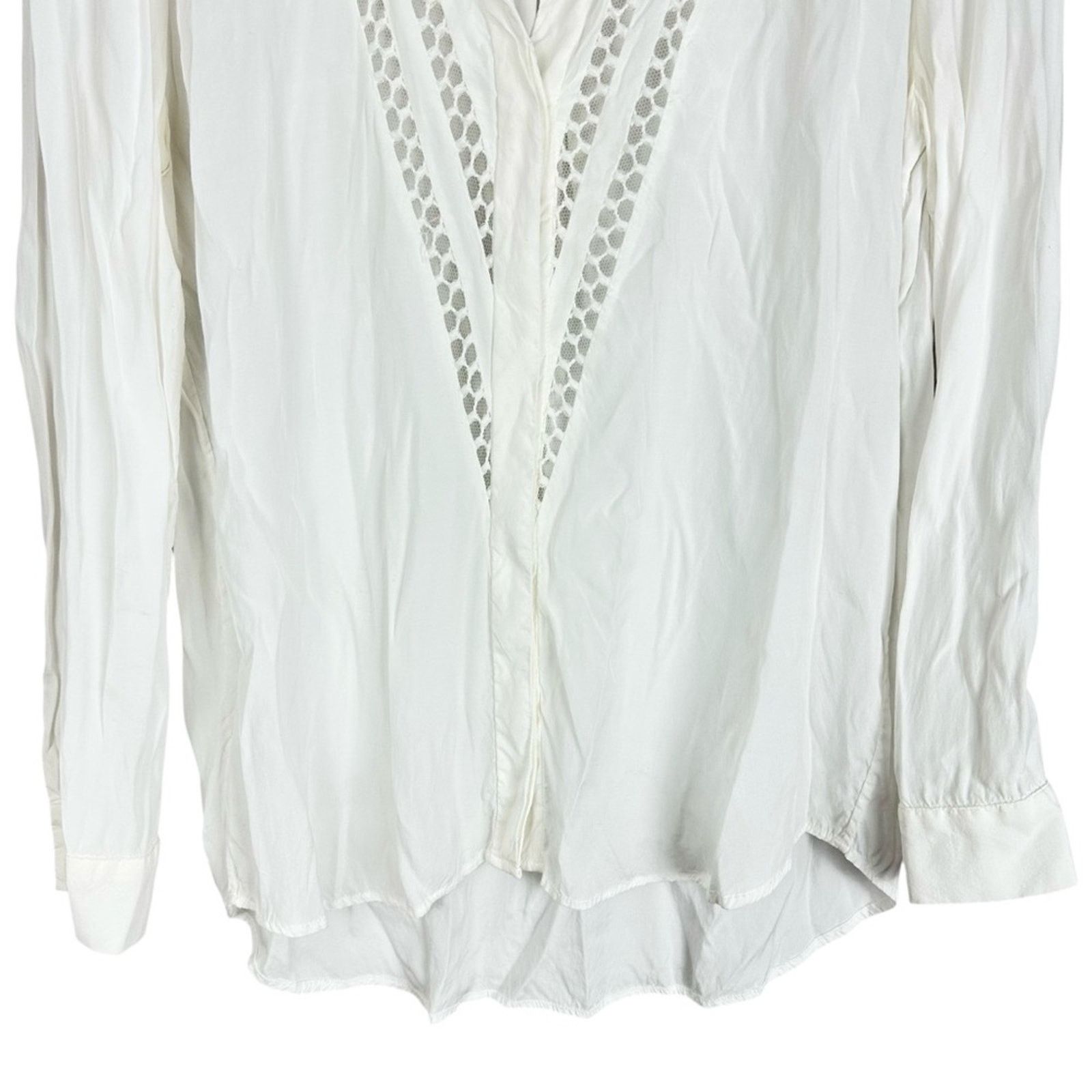 Sandro Sandro White Long Sleeve Relaxed Celeste Tunic Blouse Size 8 Size M / US 6-8 / IT 42-44 - 7 Thumbnail