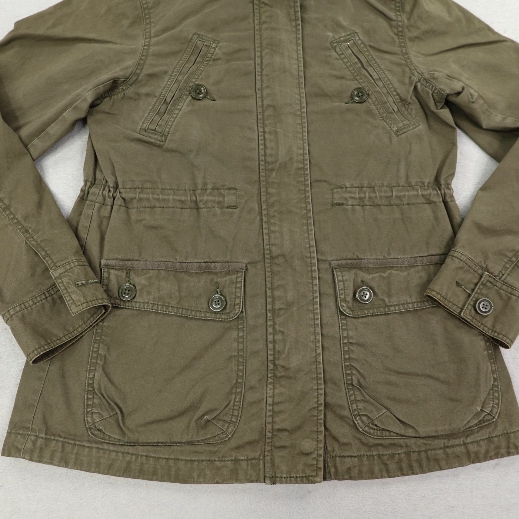 American Eagle Outfitters VINTAGE? No — Actually Not Vintage. American Eagle Jacket Women Small Army Green Military Field Parka Coat Utility Jacket Size S / US 4 / IT 40 - 3 Thumbnail