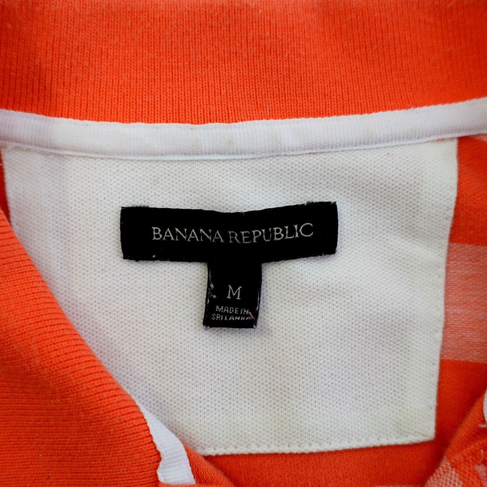 Banana Republic Banana Republic Medium Orange Striped Short Sleeve Collared Size US M / EU 48-50 / 2 - 8 Thumbnail