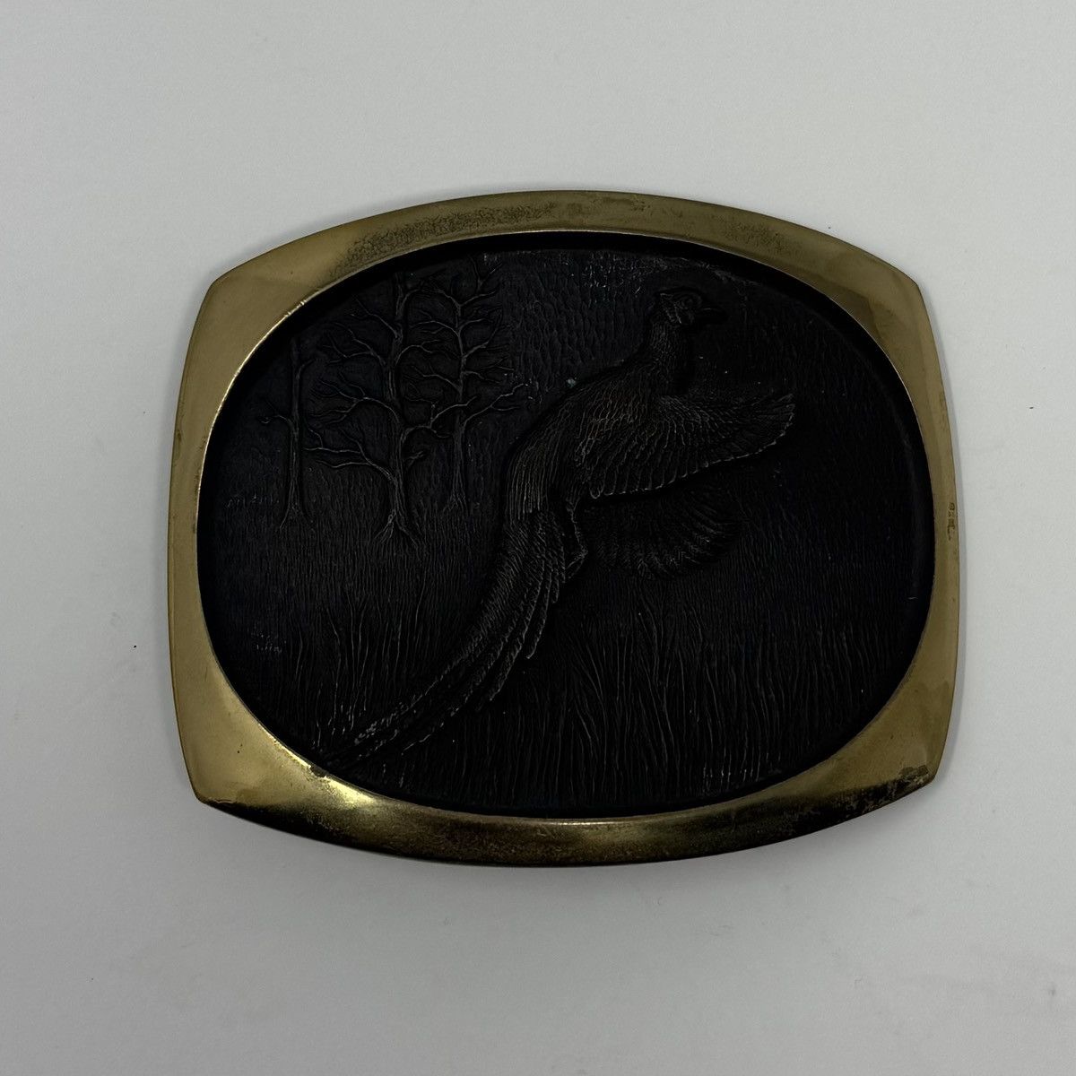 Vintage 1978 Steven L Knight Sculpture Pheasant Bronze Belt Buckle Size ONE SIZE - 2 Thumbnail