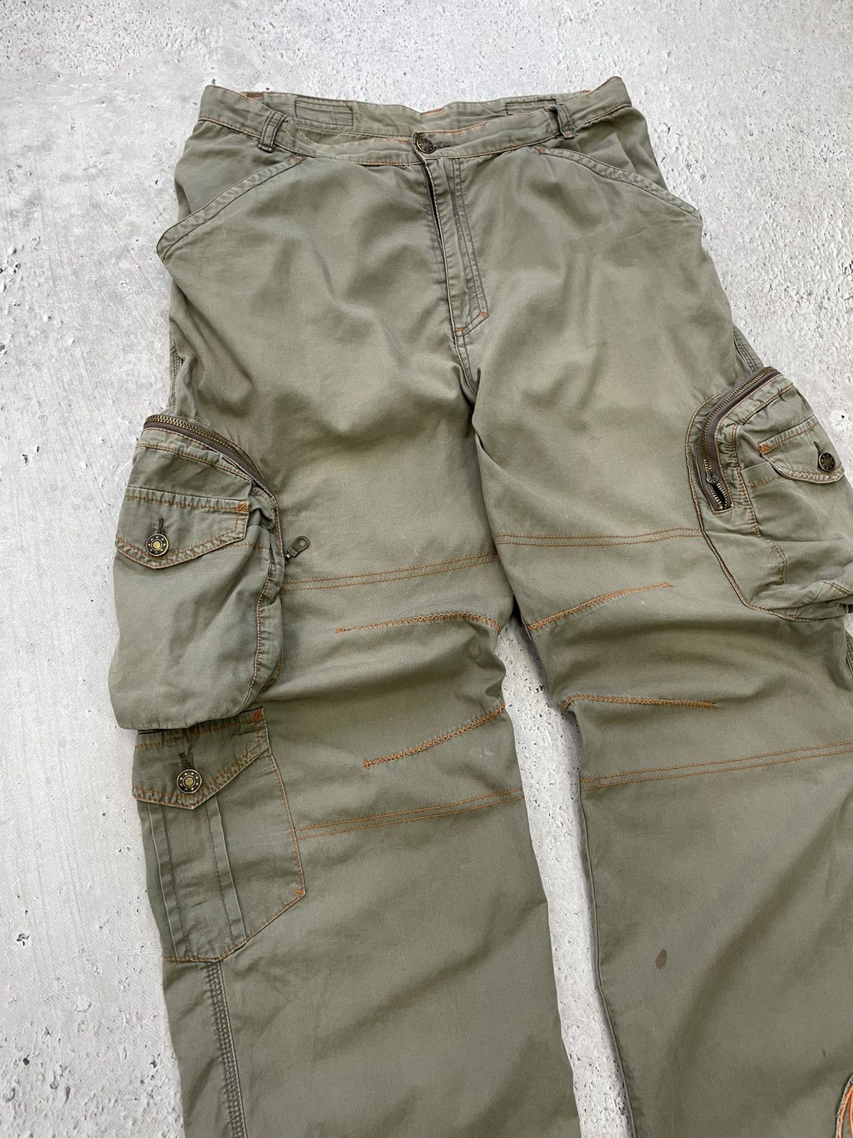 Japanese Brand × Vintage Vintage CRAZY FLAME BAGGY CARGO JAPANESE PANTS distressed Size US 32 / EU 48 - 4 Thumbnail