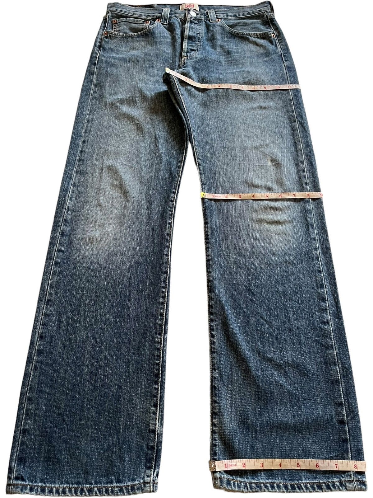 Levi's × Levi's Vintage Clothing Vintage 90s Levis 501 Blue Wash Distressed Baggy Jeans Size US 32 / EU 48 - 13 Thumbnail
