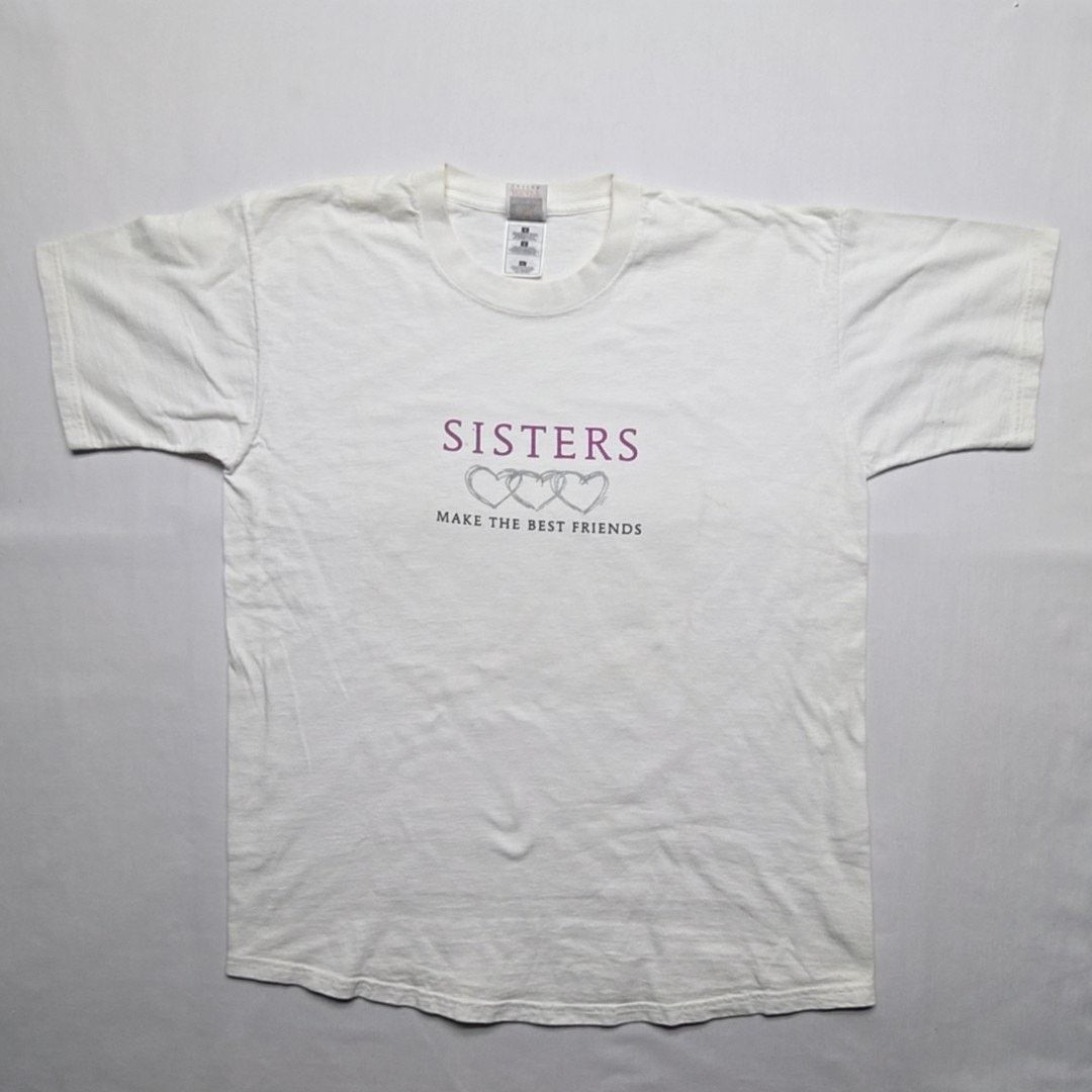 Fruit Of The Loom Vintage Sisters Make Best Friends Shirt White Graphic L Tee Size S / US 4 / IT 40 - 1 Thumbnail