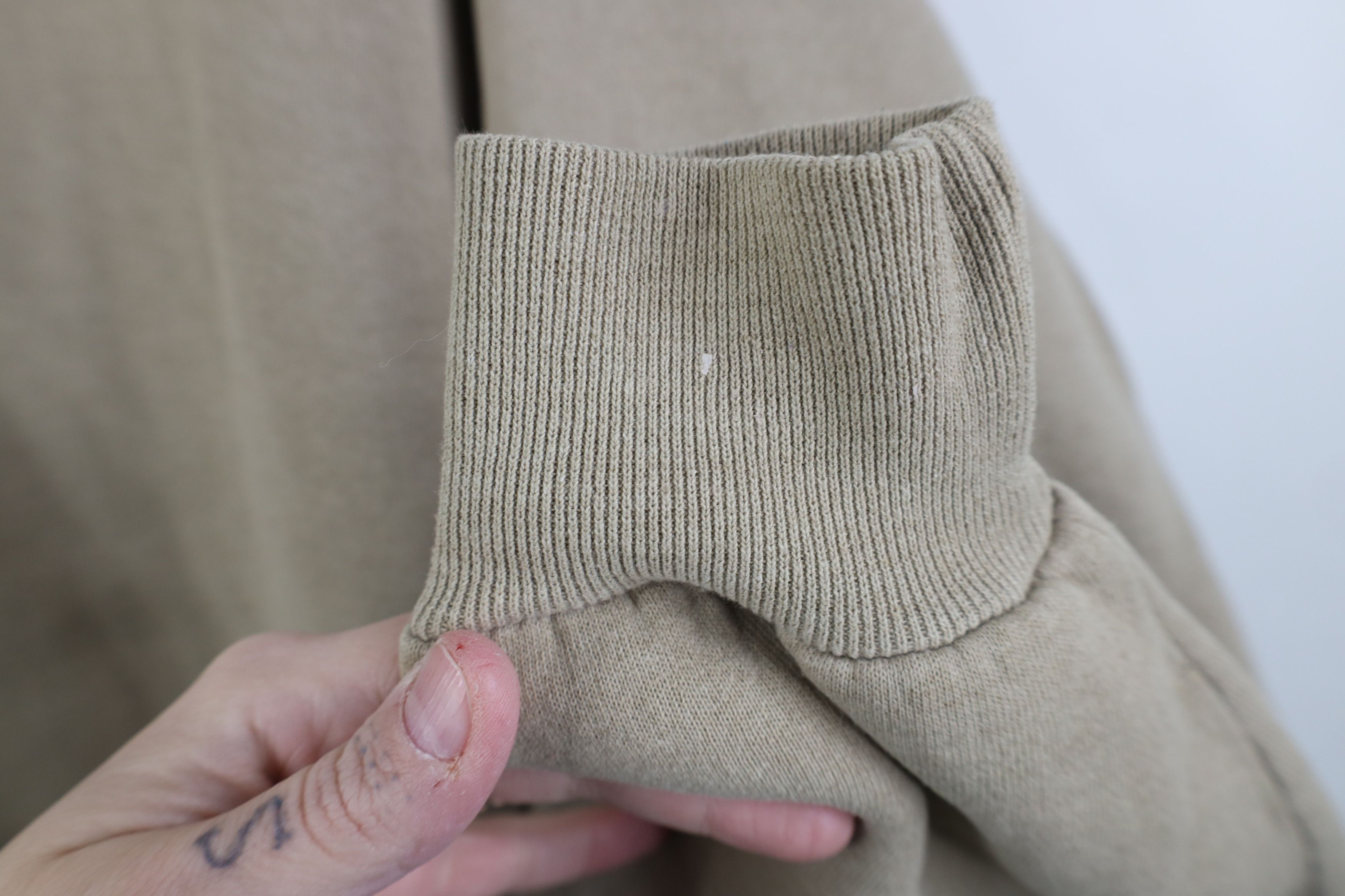 Vintage Vintage 90s Streetwear Blank Crewneck Sweatshirt Khaki Beige Size US XXL / EU 58 / 5 - 11 Thumbnail