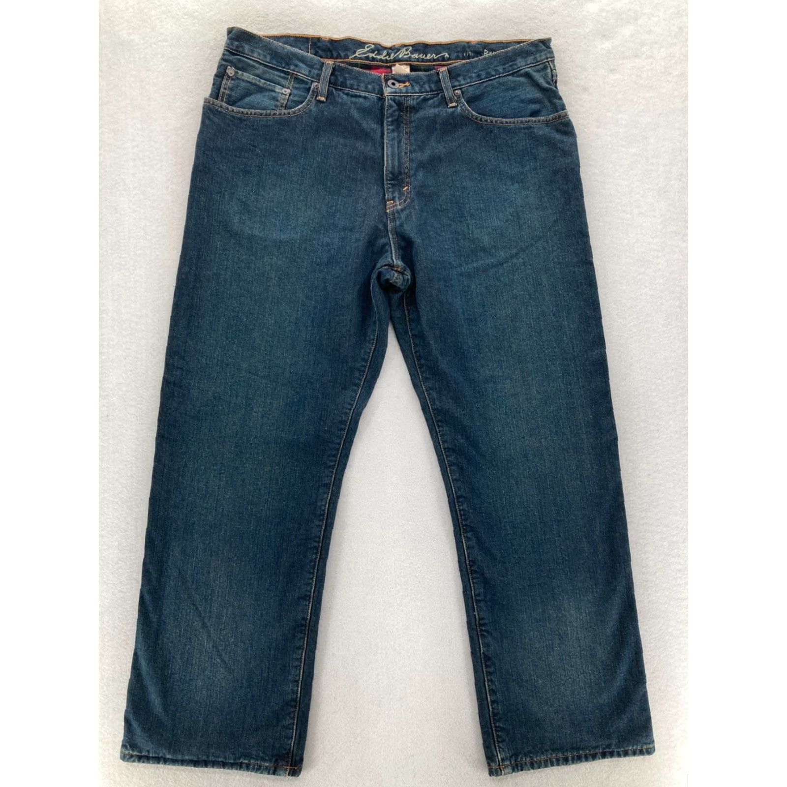 Eddie Bauer Eddie Bauer Jeans Mens 38x30 Relaxed Fit Straight Blue Denim Camp Flannel Lined 5-Pocket Design Shoes? Size US 38 / EU 54 - 2 Thumbnail