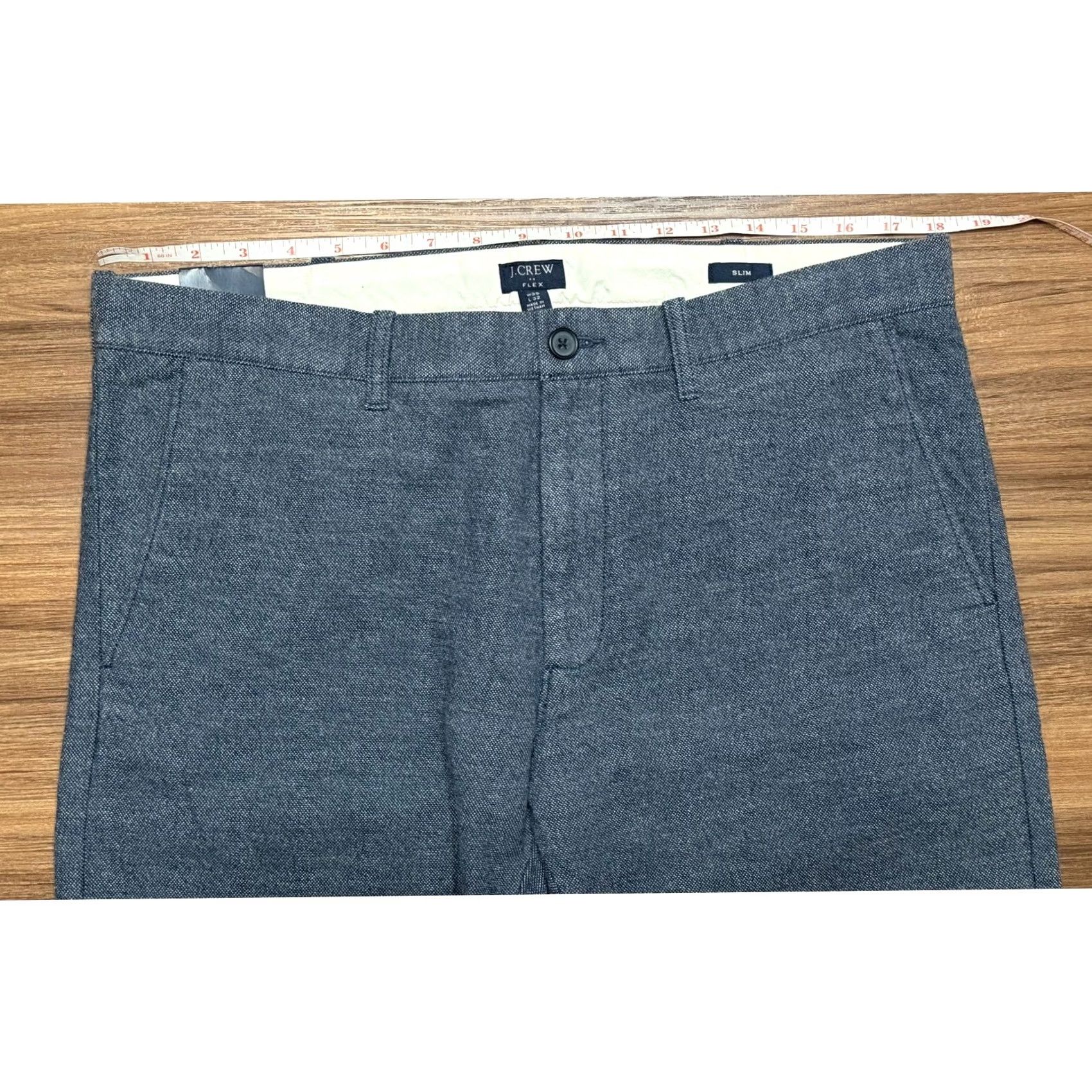 J.Crew J.Crew Flex Slim Fit Chinos Blue Textured Cotton Stretch Pants Mens Sz 35x29 Size US 35 - 7 Thumbnail