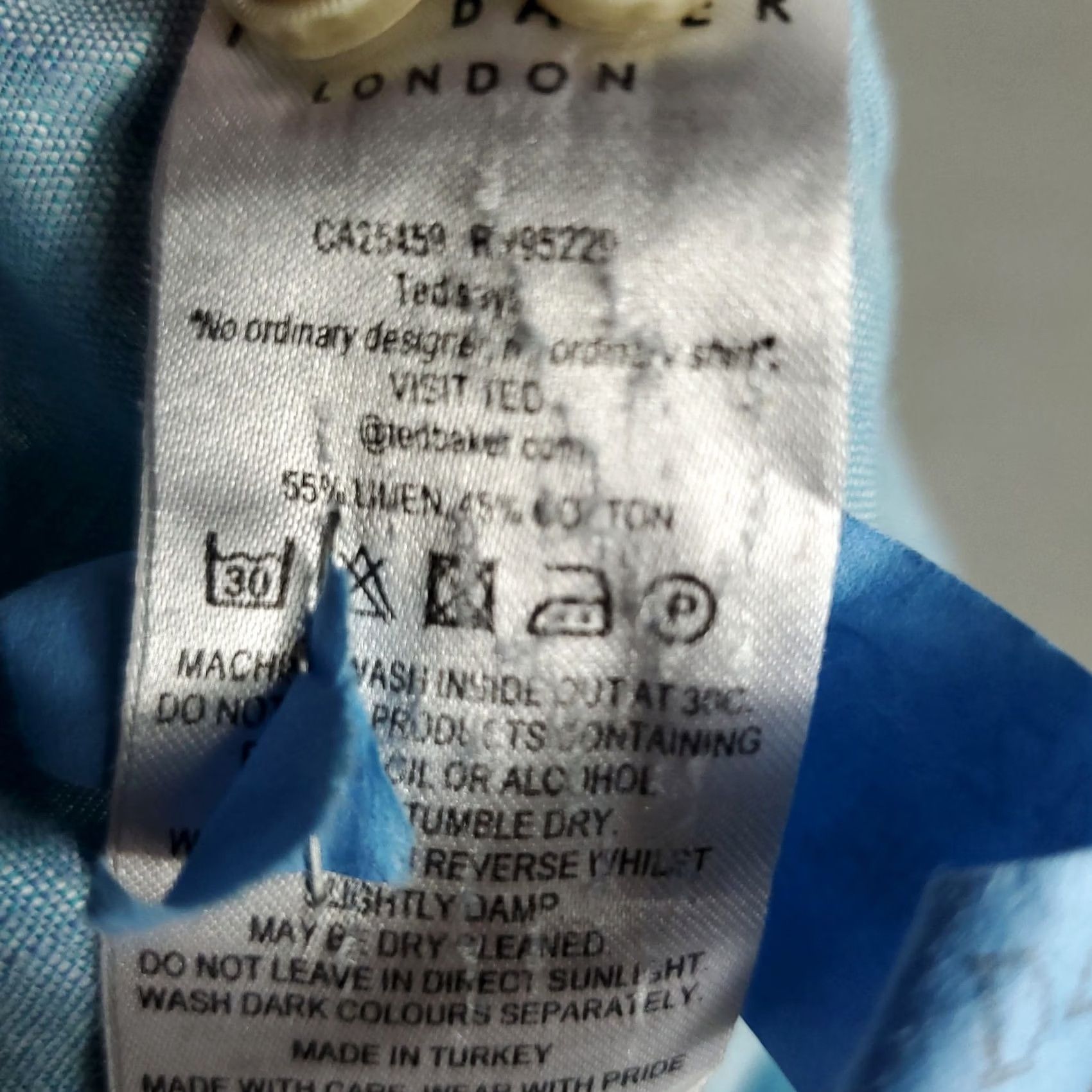 Ted Baker Ted Baker London Shirt Mens Size 3 Blue Linen Cotton Long Sleeve Button Up Size US S / EU 44-46 / 1 - 7 Thumbnail