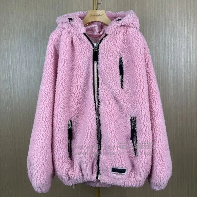 Miu Miu Miu Miu Women's Pink Fleece Zip-Up Cardigan . Size M / US 6-8 / IT 42-44 - 1 Thumbnail