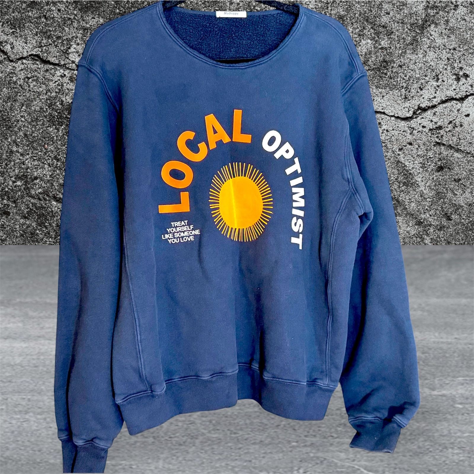 Madhappy •NEW• MadHappy Crewneck Local Optimist in Navy • Medium Size M / US 6-8 / IT 42-44 - 1 Thumbnail