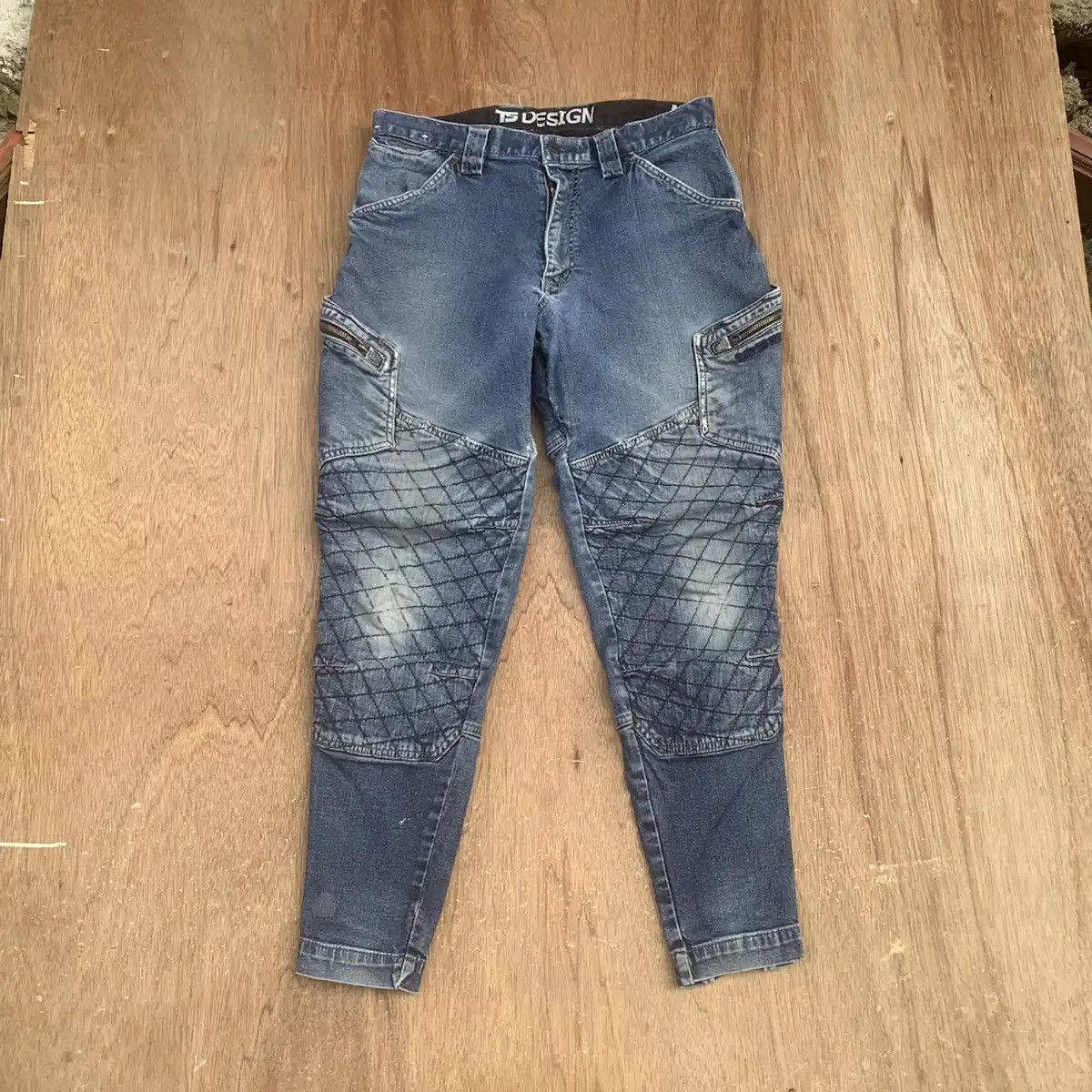 DOUBLE KNEE JEANS JAPANESE TROUSERS BIKERS DENIM NICE PANTS