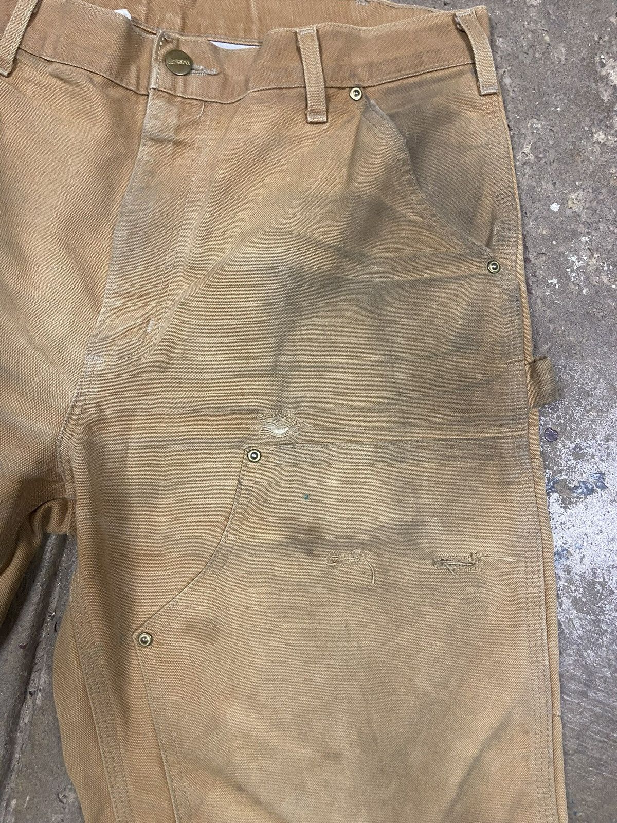 Carhartt × Vintage TAN CARHARTT DOUBLE KNEE WORK PANTS JEANS Size US 34 / EU 50 - 3 Thumbnail