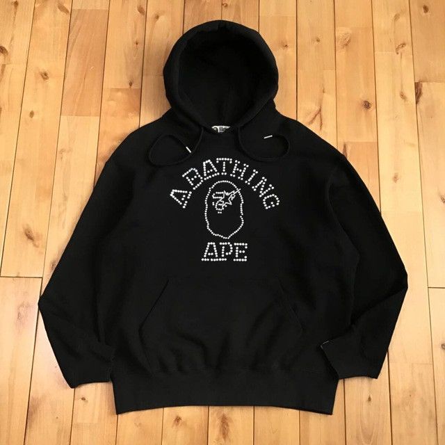 Bape BAPE Rhinestone neon college logo pullover hoodie APE Size US M / EU 48-50 / 2 - 2 Thumbnail