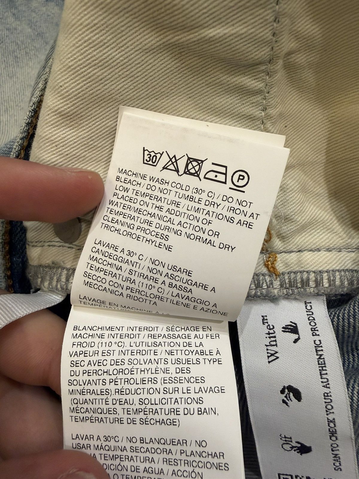Off-White Off-White “Personal 2020” Blue Denim Jeans Size US 32 / EU 48 - 6 Thumbnail