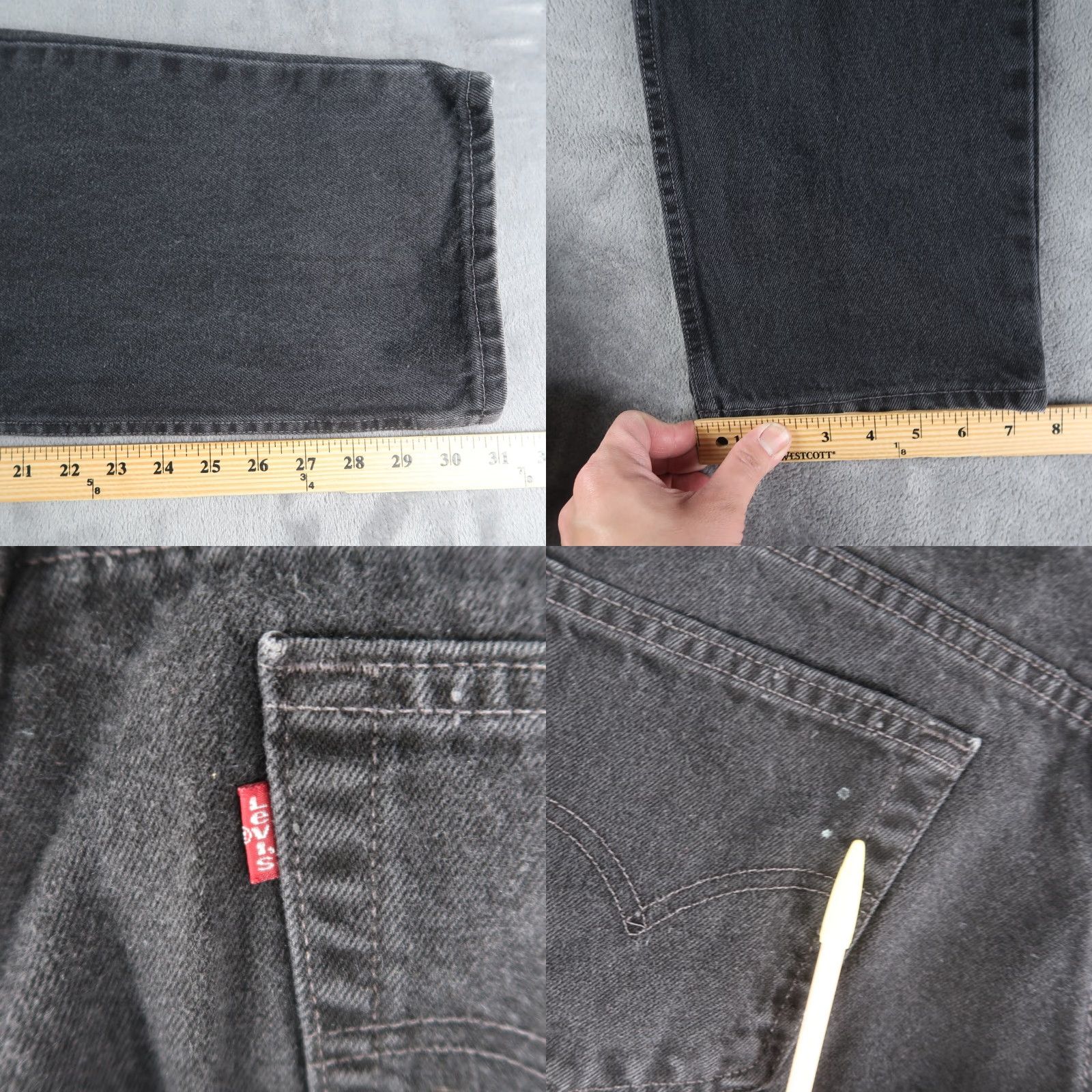 Levi's VINTAGE Levi's 550 Jeans Men 34x32 Black Relaxed Fit Denim 5-Pocket USA Made 90s 550 Theme Mens Size US 34 / EU 50 - 8 Thumbnail