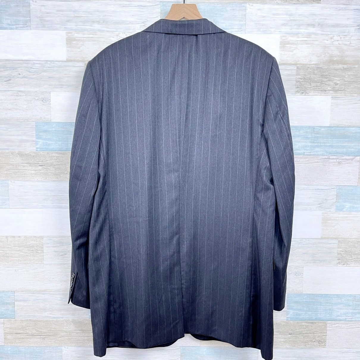 Jos. A. Bank Jos A Bank Wool Suit Gray Striped Mens 46 XL 40x32 Size 46L - 6 Thumbnail