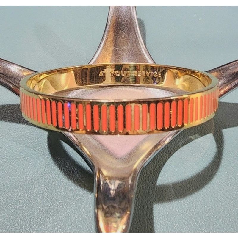 Kate Spade Kate Spade At Your Service Orange Enamel Bangle Bracelet Size ONE SIZE - 7 Thumbnail
