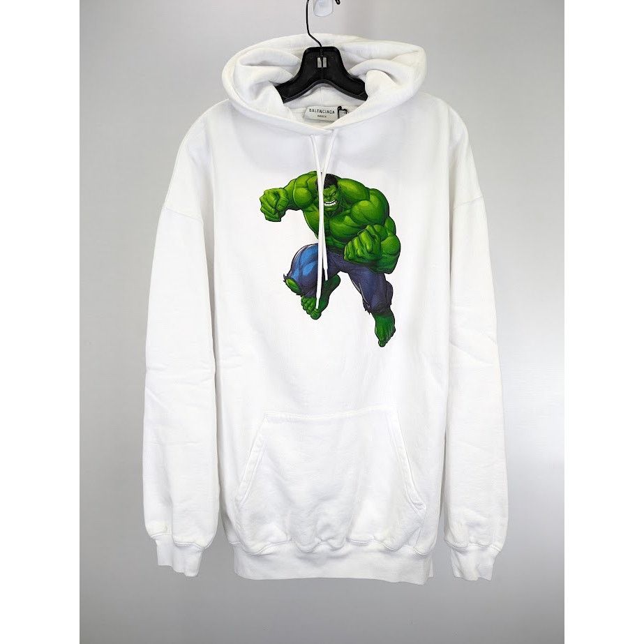 Balenciaga o1rshd1 Graphic-print Hoodie in White Size US S / EU 44-46 / 1 - 2 Thumbnail