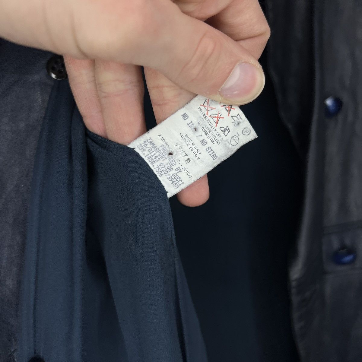 Gucci Gucci Tom Ford Vintage Leather Jacket Coat Dark Navy Y2K Size S / US 4 / IT 40 - 9 Thumbnail