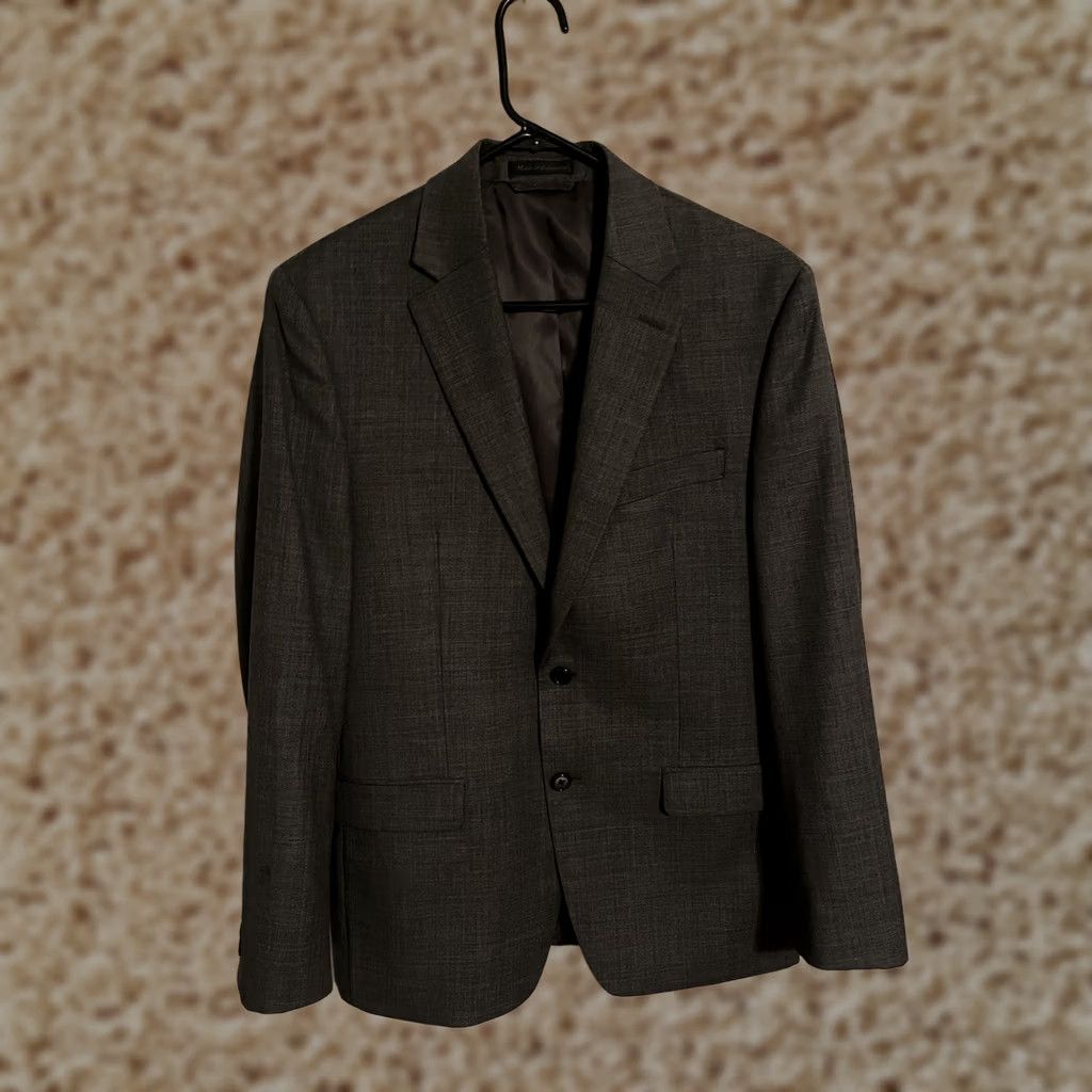 Ralph Lauren Lauren Ralph Lauren LRL Gray Sharkskin Wool Blazer Suit Jacket Coat Men's 38R Size 38R - 1 Thumbnail