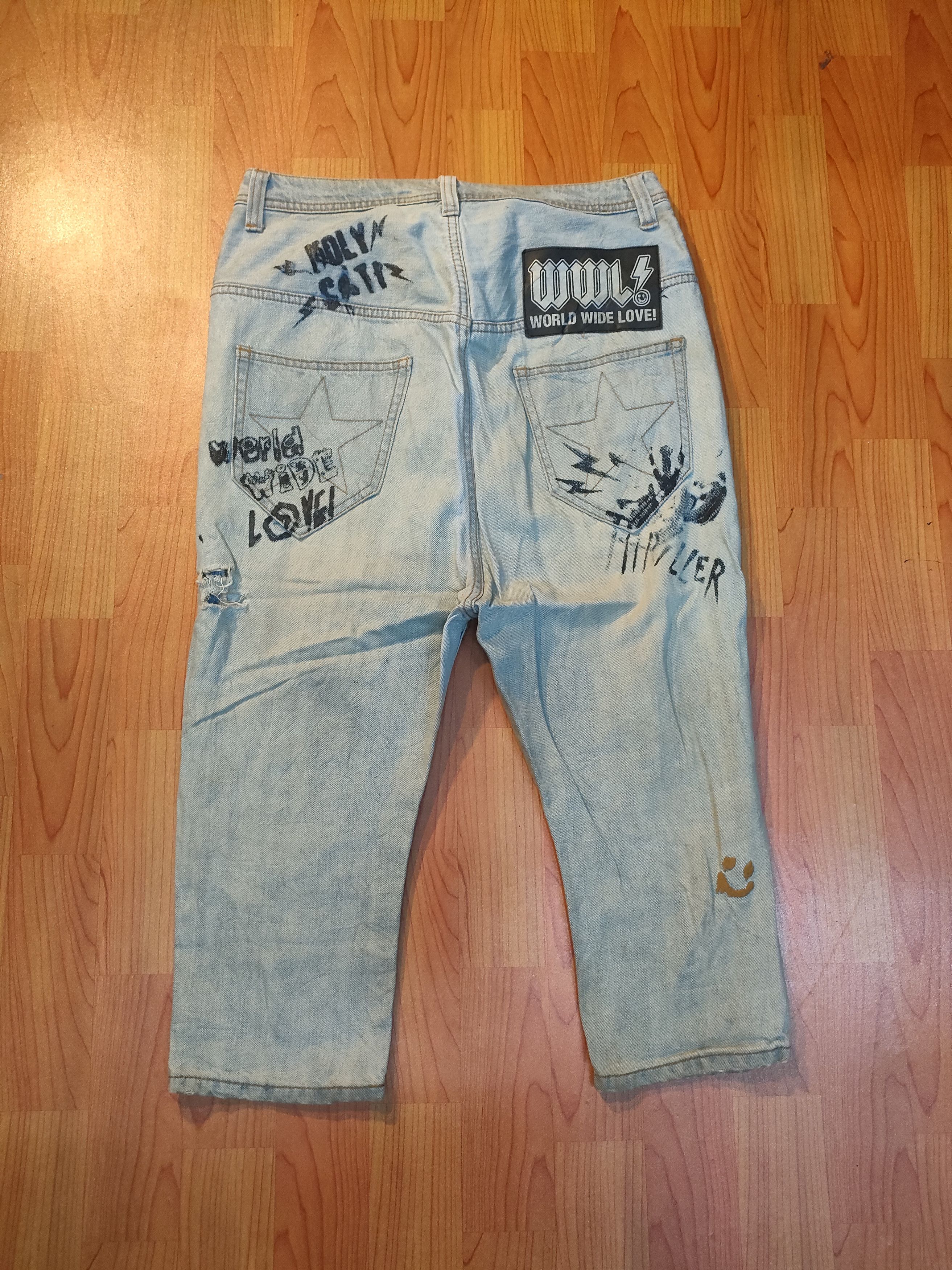 Worldwide Youth World Wide Love Art Jeans Size US 32 / EU 48 - 3 Thumbnail