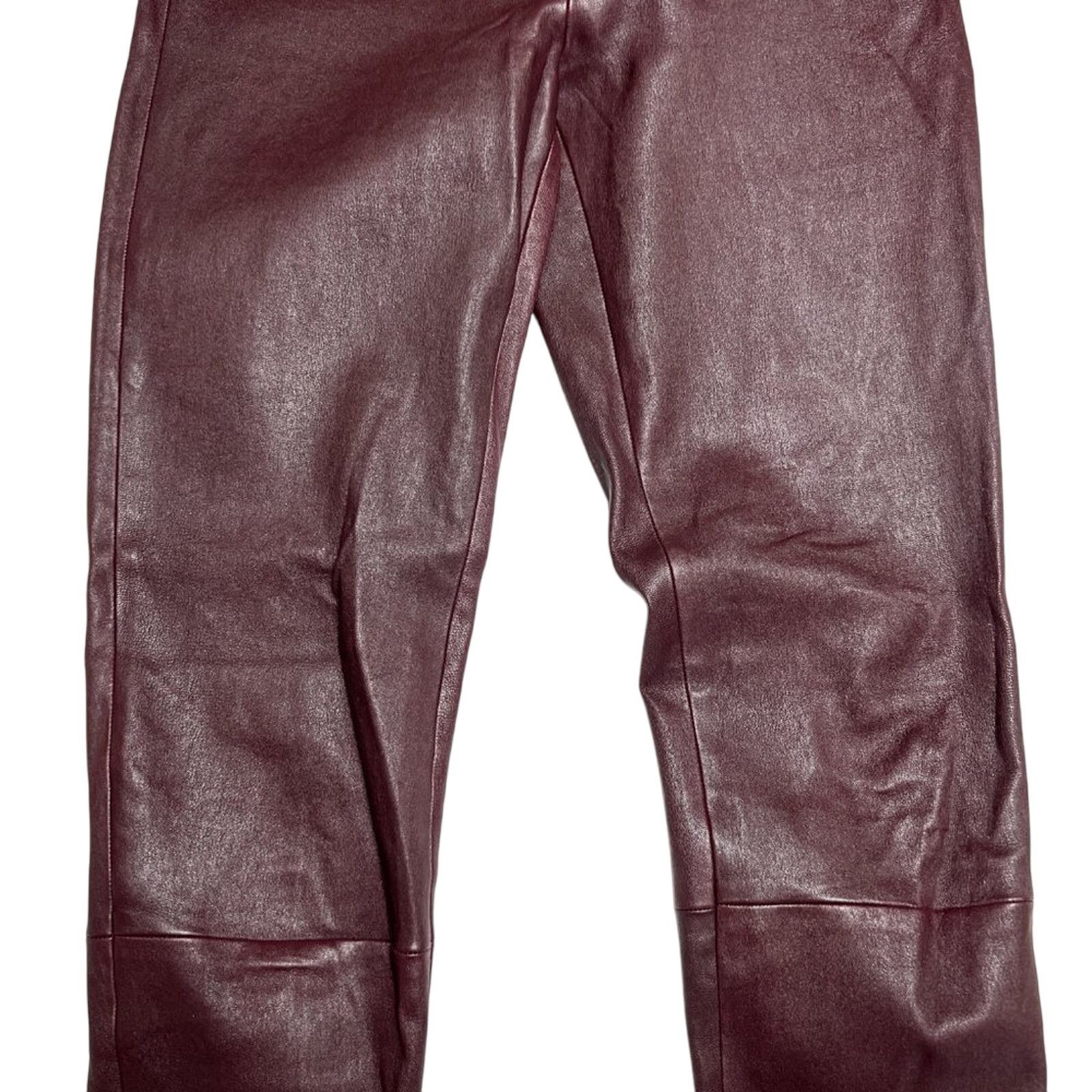Mackage Mackage Lamb Leather Skinny Pants Maroon Size 8 Zip Size 30" / US 8 / IT 44 - 11 Thumbnail