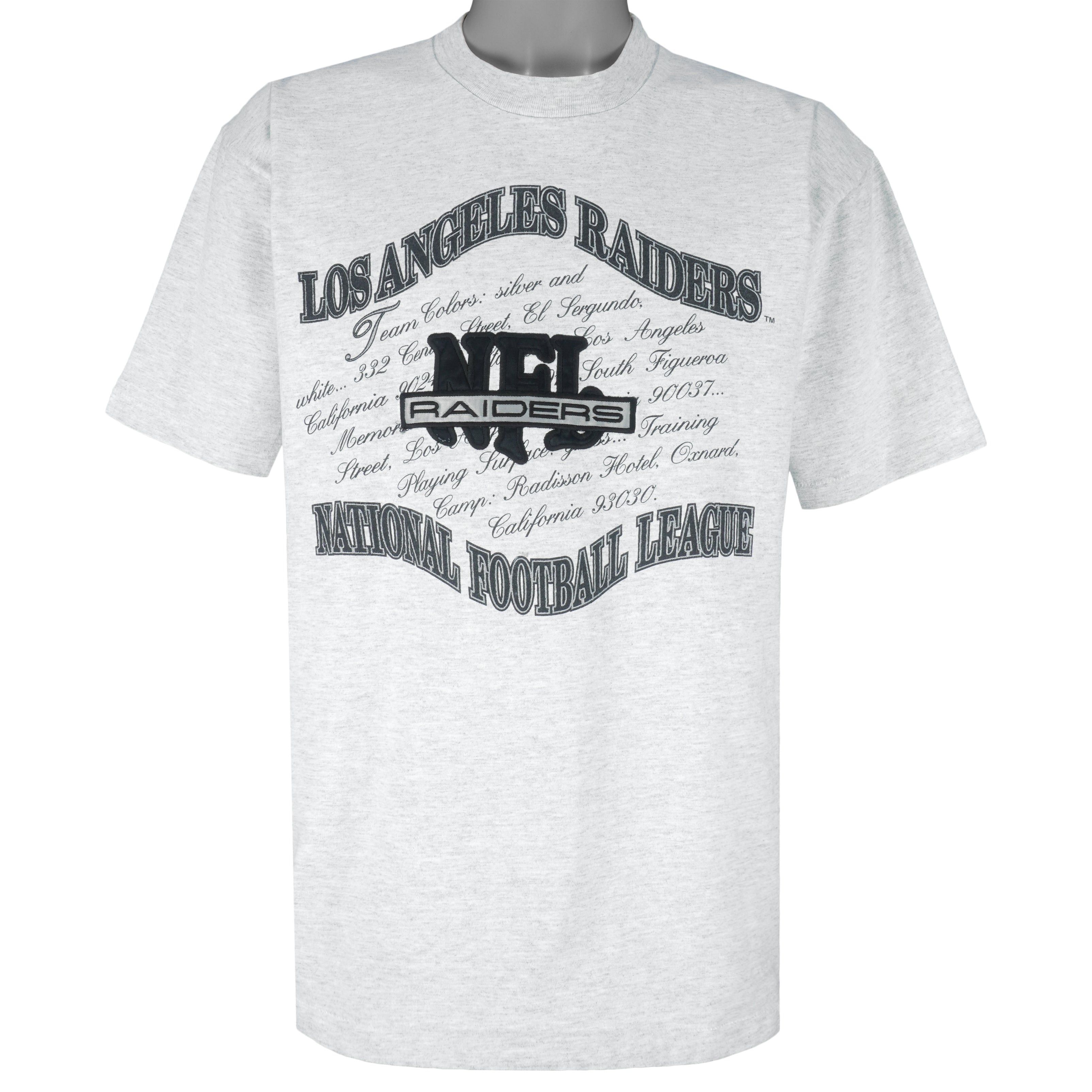 Nutmeg NFL - Los Angeles Raiders Embroidered T-Shirt 1990s Size US L / EU 52-54 / 3 - 1 Thumbnail
