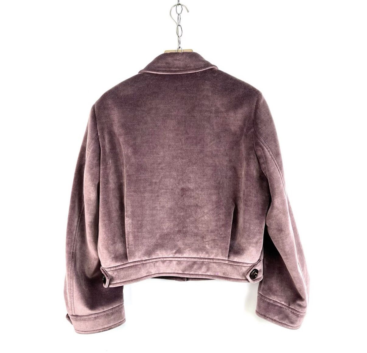 Miu Miu Miu Miu Pink-Purple Beaded Logo Velvet Coat K12 Size M / US 6-8 / IT 42-44 - 2 Thumbnail
