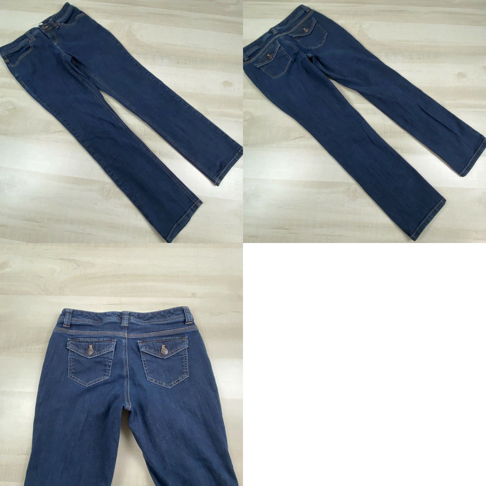 Vintage GH Bass Womens Straight Jeans Low Rise Medium Wash Blue Stretch Size 4 Size 27" / US 4 / IT 40 - 8 Thumbnail