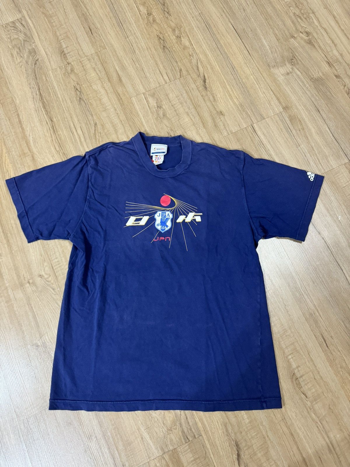 image of 2002 Fifa World Cup Adidas Tshirt in Blue, Men's (Size Medium)