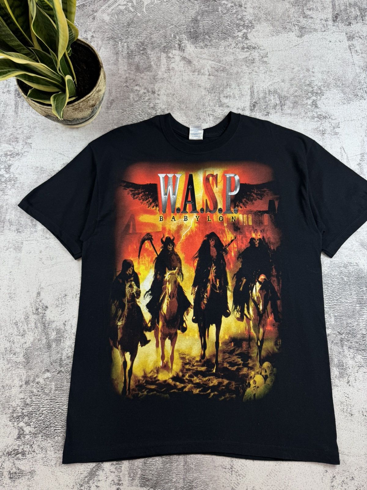 Band Tees WASP W.A.S.P Babylon 2009/2010 Heavy Metal Devil Band T Shirt Size US L / EU 52-54 / 3 - 7 Thumbnail