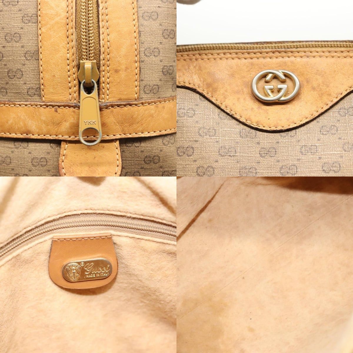 Gucci GUCCI Micro GG Supreme Hand Bag Pvc Leather Brown Gold 002 Size ONE SIZE - 11 Thumbnail