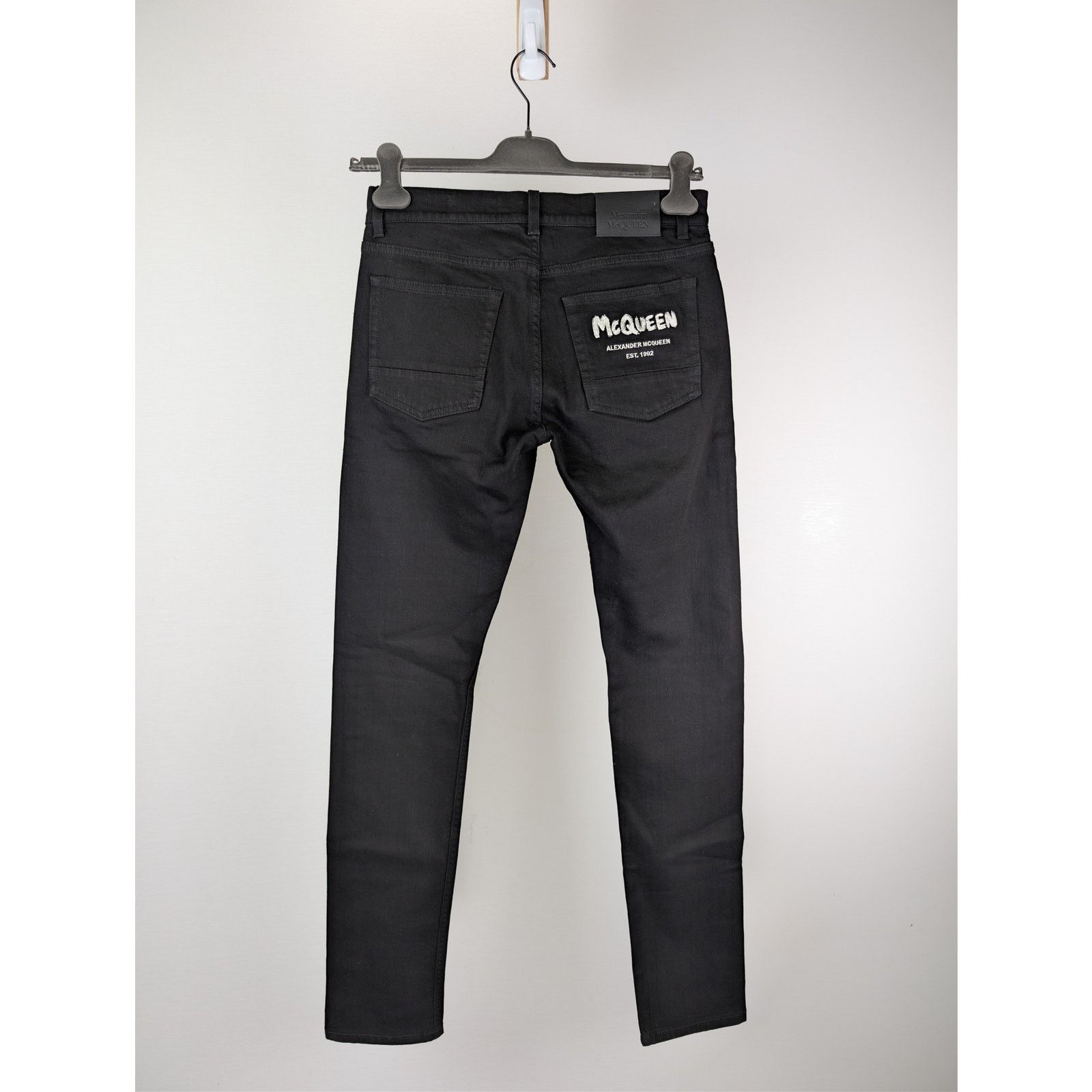 Alexander McQueen o1rshd1 Organic Matte Black Denim Jean in Black Size US 30 / EU 46 - 13 Thumbnail